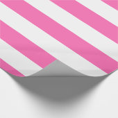 Heet Roze, Wit XL Stripes Patroon Cadeaupapier (Hoek)