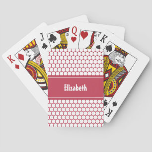 Heet Roze Witte Aangepaste Gepersonaliseerde Naam Pokerkaarten