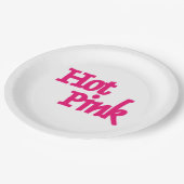 Heet Roze witte grote papieren borden Bordje (Gekanteld)