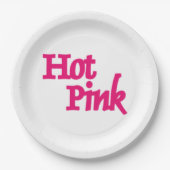 Heet Roze witte grote papieren borden Bordje (Voorkant)