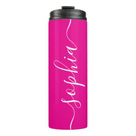 Heet Roze Witte Script Aangepaste Thermische Tumbl Thermosbeker