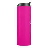 Heet Roze Witte Script Aangepaste Thermische Tumbl Thermosbeker (Gedraaid links)
