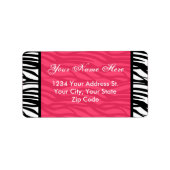 Heet Roze Zebra Adresetiketten Etiket (Voorkant)