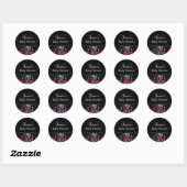 Heet Roze Zebra Print & Bow Baby shower Sticker (Vel)