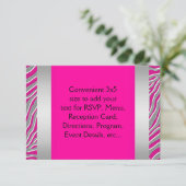 Heet Roze Zebra RSVP (Staand voorkant)