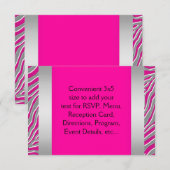 Heet Roze Zebra RSVP (Voorkant / Achterkant)