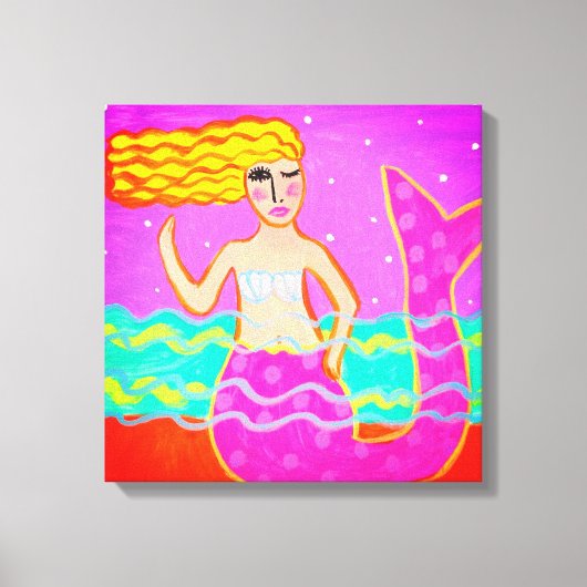 Heet roze zeemeermin Abstracte kunst Canvas Afdruk (Voorkant)