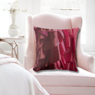 Heet Roze Zijde Ruffles Patroon Modern Kussen