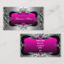 Heet Roze Zilver Diamanten Afbeelding Harten Elega