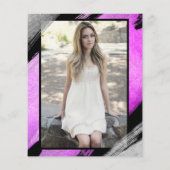 Heet Roze Zilveren Folie Verrassing Zoet 16 Invite (Achterkant)