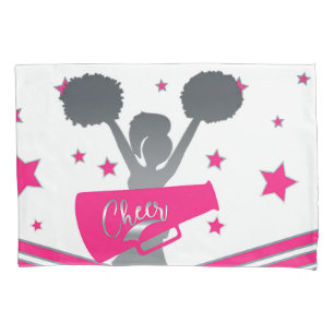 Heet Roze & Zilveren Sterren Cheer Cheer-leading M Kussensloop