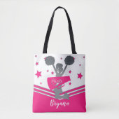 Heet Roze Zilveren Sterren Cheer Cheer-leiden Tote Bag (Voorkant)