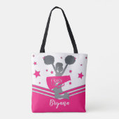 Heet Roze Zilveren Sterren Cheer Cheer-leiden Tote Bag (Achterkant)