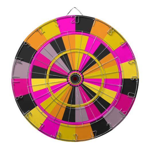 Heet Roze Zwart en Goud Gaming Room Plezier Dartbord (Voorkant)