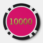 Heet Roze zwart goud 10000 gestreepte pokerchip (Achterkant)
