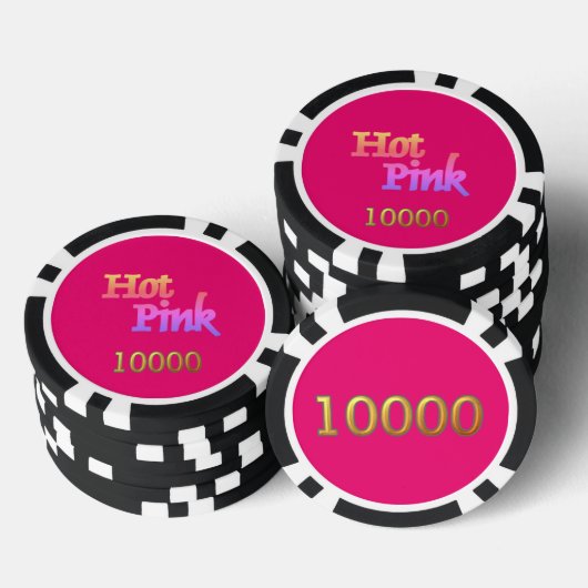 Heet Roze zwart goud 10000 gestreepte pokerchip (Opstapeling)