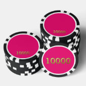 Heet Roze zwart goud 10000 gestreepte pokerchip (Opstapeling)