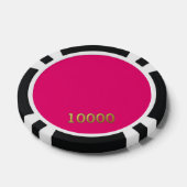 Heet Roze zwart goud 10000 gestreepte pokerchip (Enkel)