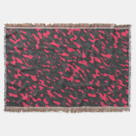 Heet roze Zwart Paars Camo Abstract Deken