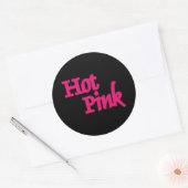 Heet Roze zwart rond grote stickers (Envelop)
