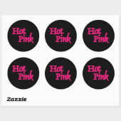 Heet Roze zwart rond grote stickers (Vel)