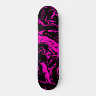 Heet roze zwarte abstracte wervelingen skateboard