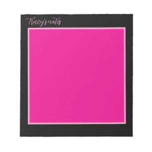 Heet Roze & Zwarte Moderne Elegantie Notitieblok