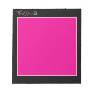 Heet Roze & Zwarte Moderne Elegantie Notitieblok