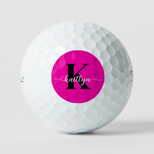 Heet Roze Zwarte Monogram Golfballen