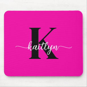 Heet Roze Zwarte Monogram Muismat