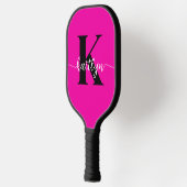 Heet Roze Zwarte Monogram Pickleball Paddle (Links)