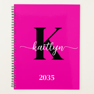Heet Roze Zwarte Monogram Planner