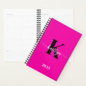 Heet Roze Zwarte Monogram Planner (Display)