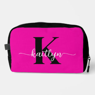 Heet Roze Zwarte Monogram Toilettasje