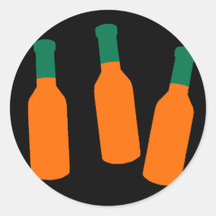 Heet sausflessen ronde sticker