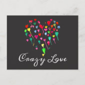 Heet schattige kleurrijke whimsical hartkunst briefkaart (Voorkant)