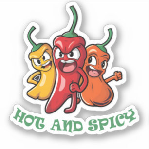 Heet Spicy Chili Peppers Sticker