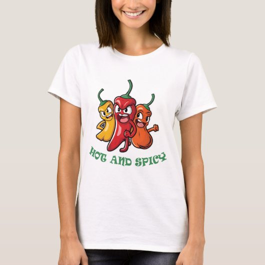 Heet Spicy Chili Peppers T-shirt (Voorkant)
