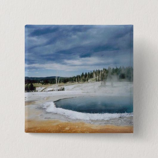 Heet Springs-geelsteen Vierkante Button 5,1 Cm (Voorkant)