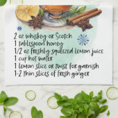 Heet Toddy Recept Kerstmis recept ontwerp Theedoek (Gevouwen)