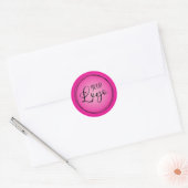 Heet tot licht roze radiale gradiënt Logo Ronde Sticker (Envelop)