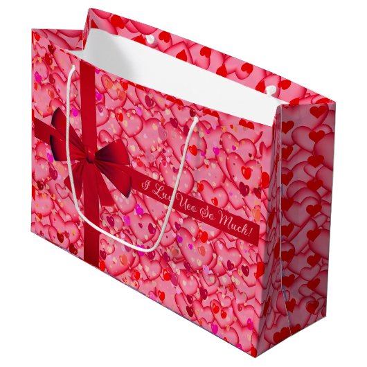 Heet Valentijn Love Large Gift Bag Groot Cadeauzakje (Voorkant Gekanteld)