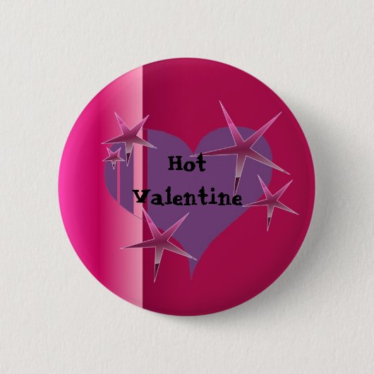 Heet Valentijnsdag Ronde Button 5,7 Cm (Voorkant)
