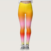 Heet Zomer Tie Kleurstof Geel Sinaasappel Roze Ged Leggings (Voorkant)