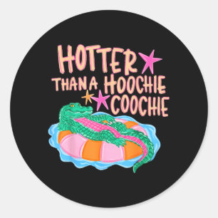Heete Zomer Alligator Zomer Vakantie Ronde Sticker