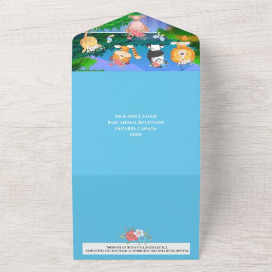 Heetluchtballon voor pilotenvliegers all in one uitnodiging (Buitenkant)