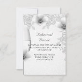 Heetsal Dinner Wedding Silver White Rose Blossom Kaart (Achterkant)