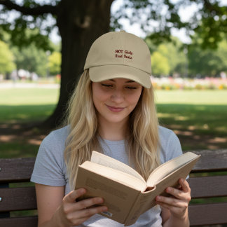 Heetste Meisjes Lezen Boeken in Khaki Geborduurde Pet