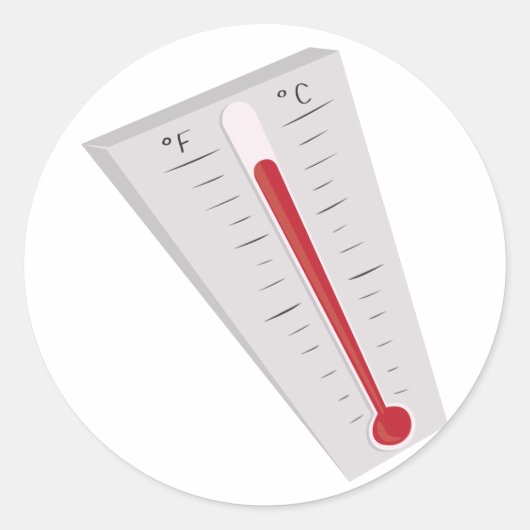 Heetthermometer Ronde Sticker (Voorkant)