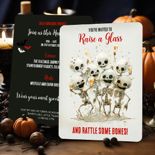 Hef een glas op, rammel wat Botten! Halloween Kaart